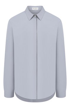 Женская хлопковая рубашка BRUNELLO CUCINELLI голубого цвета, арт. M0091MA226 | Фото 1 (Рукава: Длинные; Принт: Без принта; Женское Кросс-КТ: Рубашка-одежда; Длина (для топов): Удлиненные; Региональные ограничения белый список (Axapta Mercury): RU; Материал внешний: Хлопок; Стили: Классический)