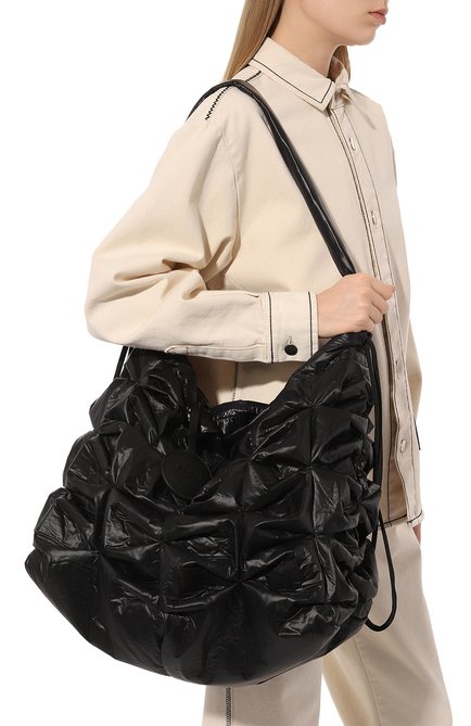 Женская сумка blobby VIC MATIE черного цвета, арт. 1E0708T_999B090101 | Фото 2 (Материал сплава: Проставлено; Материал: Текстиль; Драгоценные камни: Проставлено; Размер: large)