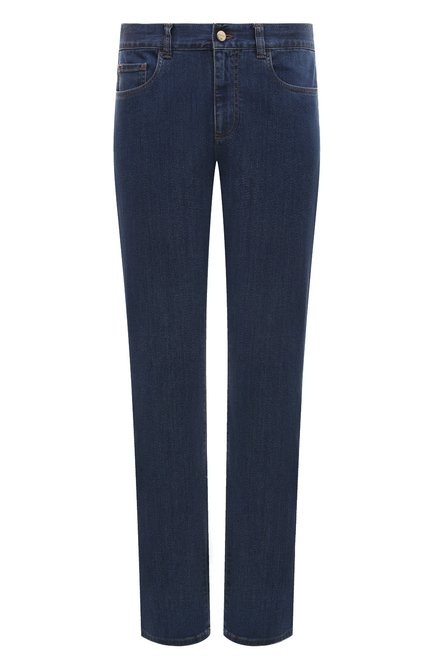 Мужские джинсы CANALI синего цвета, арт. 91700I/PD00018 | Фото 1 (Драгоценные камни: Проставлено; Длина (брюки, джинсы): Стандартные; Материал внешний: Хлопок; Материал сплава: Проставлено)