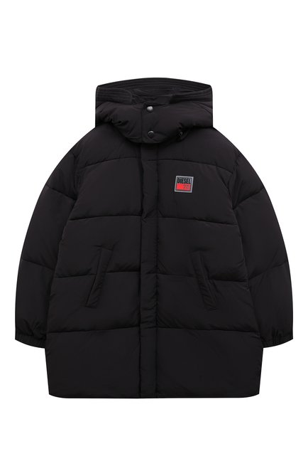 Детского утепленная куртка DIESEL черного цвета по цене 46100 руб., арт. J01440/0BFAQ | Фото 1
