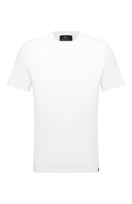 Мужская хлопковая футболка 7 FOR ALL MANKIND белого цвета, арт. JSIM2370WT | Фото 1 (Рукава: Короткие; Длина (для топов): Стандартные; Материал внешний: Хлопок; Принт: Без принта; Стили: Кэжуэл)