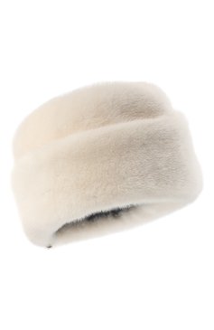 Женская шапка лада из меха норки FURLAND белого цвета, арт. 0178502110005300000 | Фото 1 (Материал: Натуральный мех)