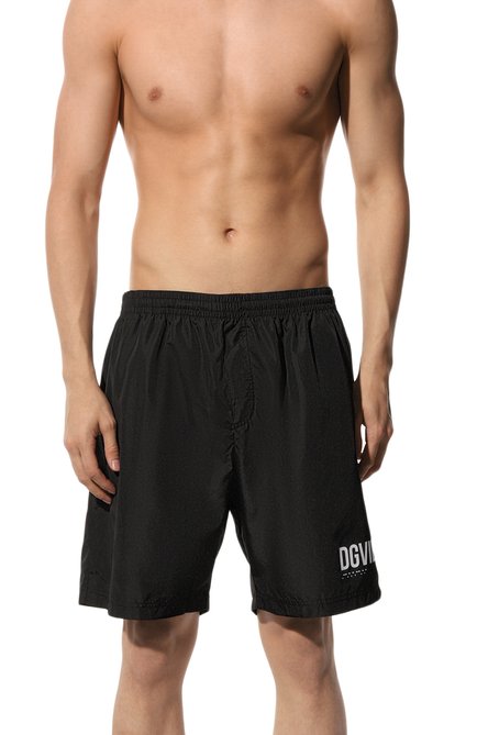 Мужские плавки-шорты DOLCE & GABBANA черного цвета, арт. M4F25T/FUSFW | Фото 2 (Материал сплава: Проставлено; Нос: Не проставлено; Материал внешний: Синтетический материал)