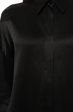 Женская рубашка ANTONELLI FIRENZE черного цвета, арт. J1353/794 | Фото 5 (Материал внешний: Шелк, Синтетический материал; Рукава: Длинные; Стили: Гламурный; Принт: Без принта; Женское Кросс-КТ: Рубашка-одежда; Длина (для топов): Удлиненные; Материал сплава: Проставлено; Драгоценные камни: Проставлено)