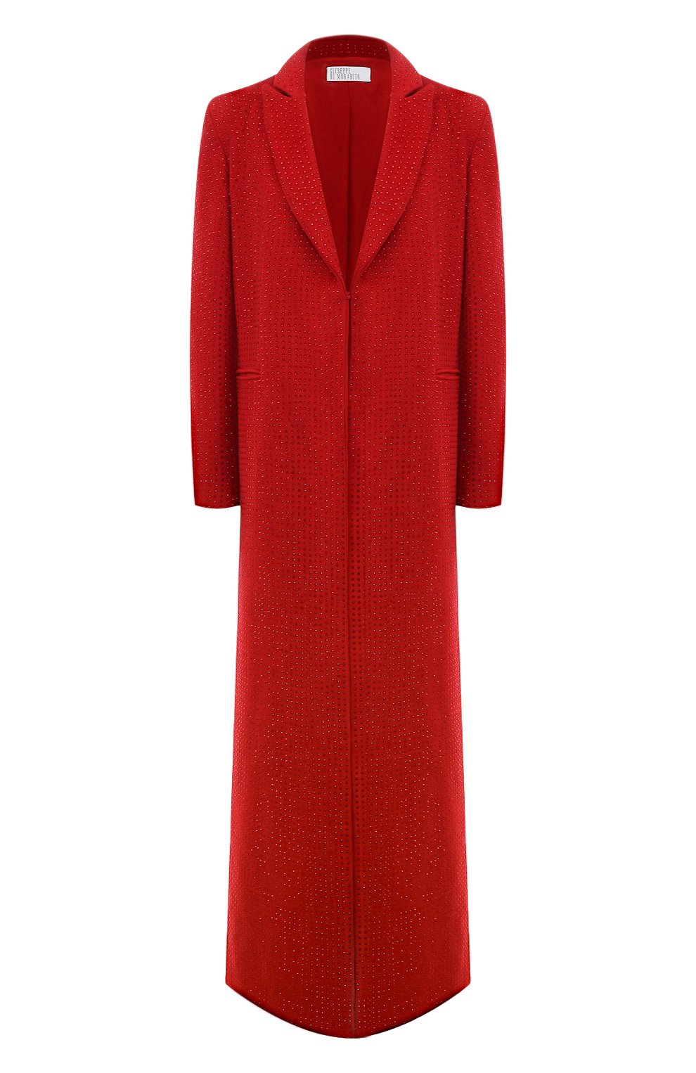 Женское пальто GIUSEPPE DI MORABITO красного цвета, арт. PF23033C0-C-259 | Фото 1 (Материал внешний: Шерсть, Синтетический материал; Рукава: Длинные; Материал сплава: Проставлено; Материал подклада: Синтетический материал; Длина (верхняя одежда): Длинные; 1-2-бортные: Однобортные; Драгоценные камни: Проставлено; Стили: Романтичный)