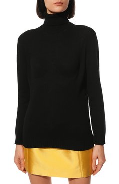 Женский кашемировый свитер PRADA черного цвета, арт. P26441-100I-F0002-221 | Фото 3 (Женское Кросс-КТ: Свитер-одежда; Рукава: Длинные; Стили: Кэжуэл)