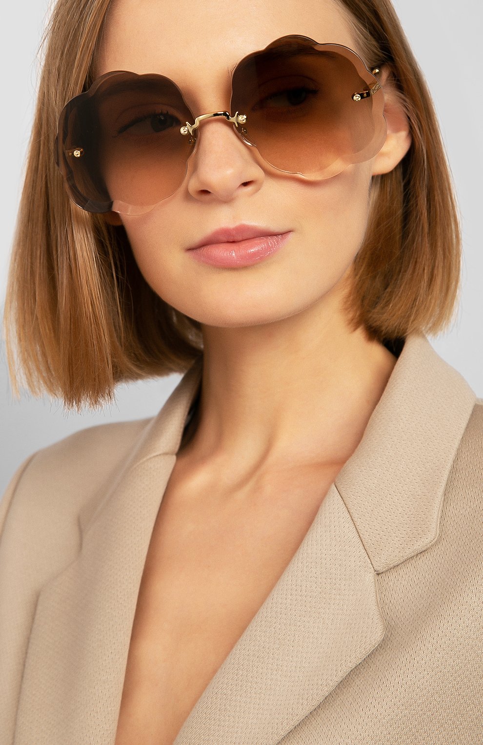 Женские солнцезащитные очки CHLOÉ коричневого цвета, арт. 156S-742 | Фото 2 (Региональные ограничения белый список (Axapta Mercury): RU; Тип очков: С/з; Статус проверки: Проверена категория)