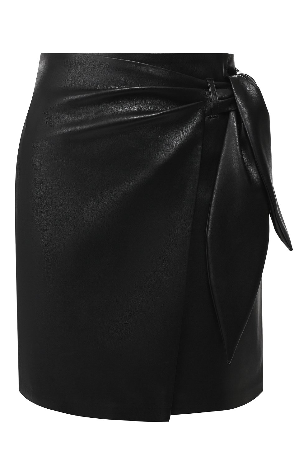 Женская мини-юбка NANUSHKA черного цвета, арт. L0WA_BLACK_VEGAN LEATHER | Фото 1 (Длина Ж (юбки, платья, шорты): Мини; Материал внешний: Синтетический материал; Женское Кросс-КТ: Юбка-одежда; Статус проверки: Проверена категория)