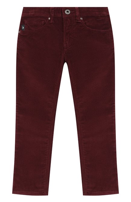 Детские джинсы EMPORIO ARMANI бордового цвета по цене 18850 руб., арт. 6H4J06/4N4TZ | Фото 1