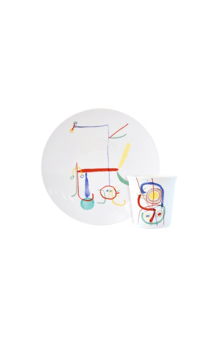 Набор joan miro из тарелки и стакана BERNARDAUD разноцветного цвета, арт. 1890/23362 | Фото 1 (Интерьер Кросс-КТ: посуда детская)