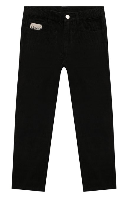 Детские хлопковые брюки N21 черного цвета, арт. N21759/N0306 | Фото 1 (Материал внешний: Хлопок; Нос: Не проставлено; Материал сплава: Проставлено)