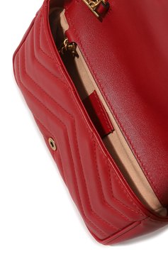 Женская сумка gg marmont super mini GUCCI бордового цвета, арт. 476433 DSVRT | Фото 5 (Сумки-технические: Сумки через плечо; Материал: Натуральная кожа; Размер: mini; Ремень/цепочка: На ремешке)