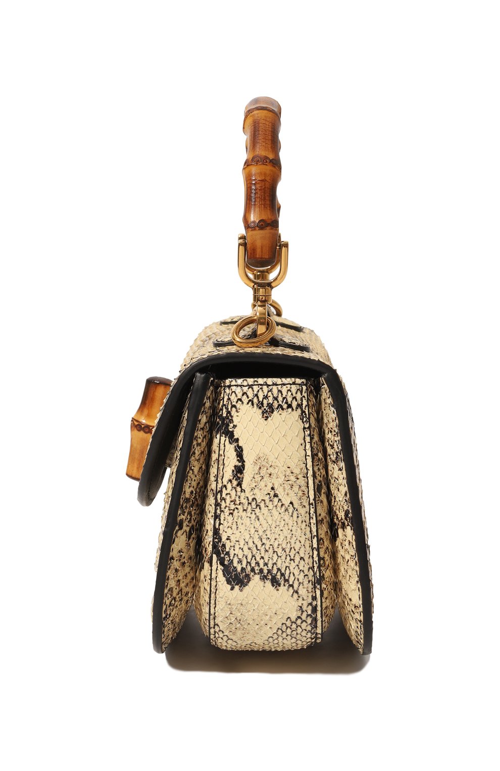 Женская сумка gucci bamboo 1947 mini из кожи питона GUCCI бежевого цвета, арт. 686858 L4RET | Фото 4 (Материал: Экзотическая кожа, Натуральная кожа; Сумки-технические: Сумки top-handle; Размер: mini; Ремень/цепочка: На ремешке)