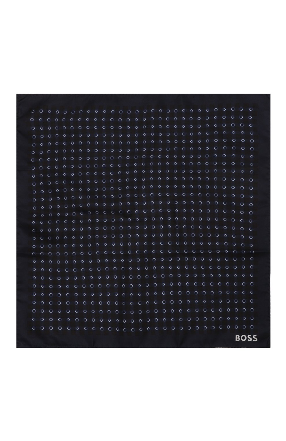 Мужской шелковый платок BOSS темно-синего цвета, арт. 50499598 | Фото 3 (Материал: Текстиль, Шелк; Материал сплава: Проставлено; Нос: Не проставлено)