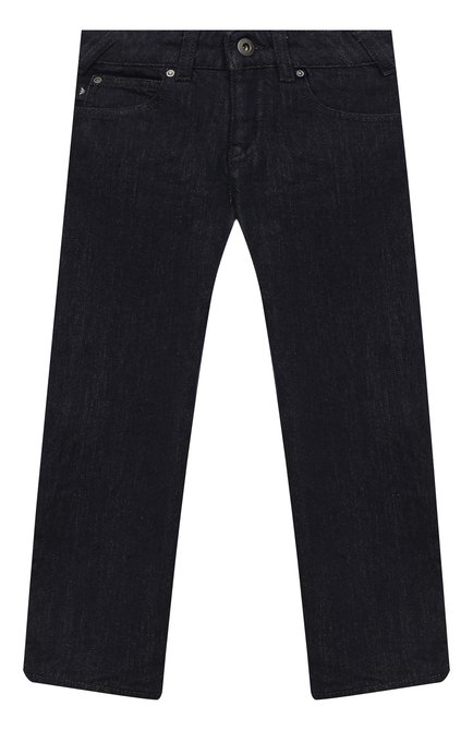 Детские джинсы EMPORIO ARMANI темно-синего цвета, арт. 6H4J45/4D26Z | Фото 1 (Материал внешний: Хлопок; Детали: Однотонный; Региональные ограничения белый список (Axapta Mercury): RU; Ростовка одежда: 10 - 11 лет | 140 - 146см, 13 - 15 лет | 158 см, 16 лет | 164 см, 4 года | 104 см, 5 лет | 110 см, 6 лет | 116 см, 7 лет | 122 см, 8 лет | 128 см, 9 лет | 134 см)