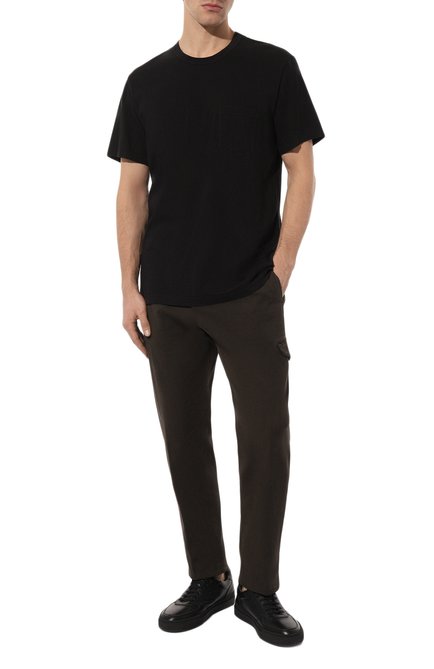 Мужская хлопковая футболка JAMES PERSE черног о цвета, арт. MLJ3282 | Фото 2 (Стили: Кэжуэл; Материал внешний: Хлопок; Длина (для топов): Стандартные; Рукава: Короткие; Принт: Без принта)