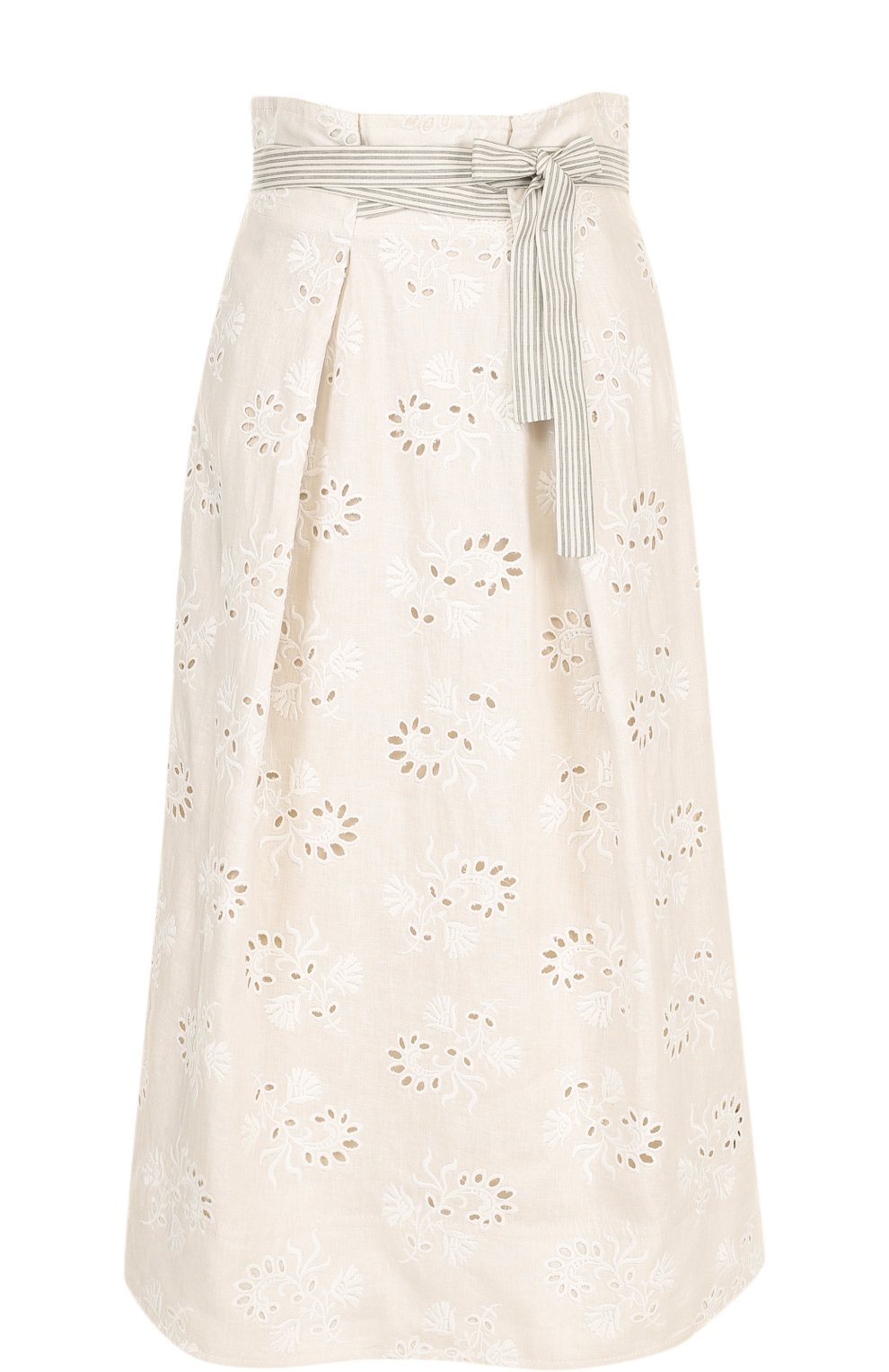 фото Льняная юбка-миди с поясом rebecca taylor