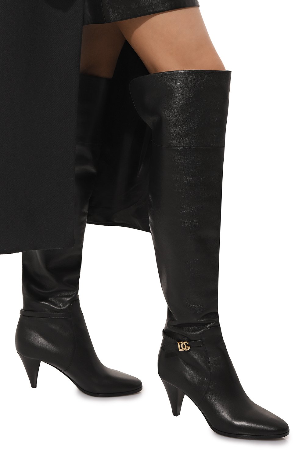 Кожаные ботфорты Dolce & Gabbana CU0660/AW695 Фото 3