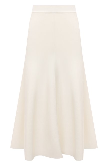 Женская юбка из вискозы GIORGIO ARMANI молочного цвета, арт. 3LAN01/AM17Z | Фото 1 (Длина Ж (юбки, платья, шорты): Миди; Материал внешний: Вискоза; Стили: Кэжуэл; Кросс-КТ: Трикотаж; Женское Кросс-КТ: Юбка-одежда)