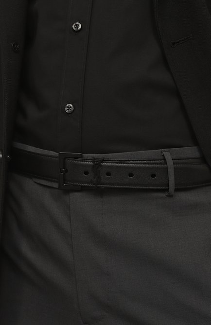 Мужской кожаный ремень SAINT LAURENT черного цвета, арт. 634440BOO0U | Фото 2 (Случай: Повседневный; Материал: Натуральная кожа)