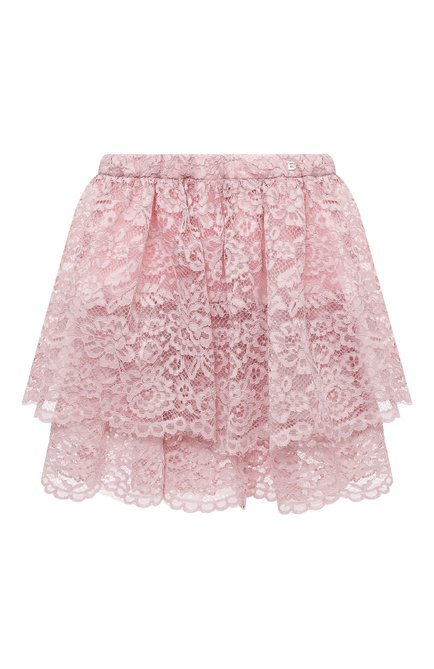 Детская юбка ERMANNO SCERVINO розового цвета, арт. ESFG0018 RI325 YS009/XXS-S | Фото 1 (Материал подклада: Синтетический материал; Материал внешний: Синтетический материал; Случай: Повседневный, Вечерний)