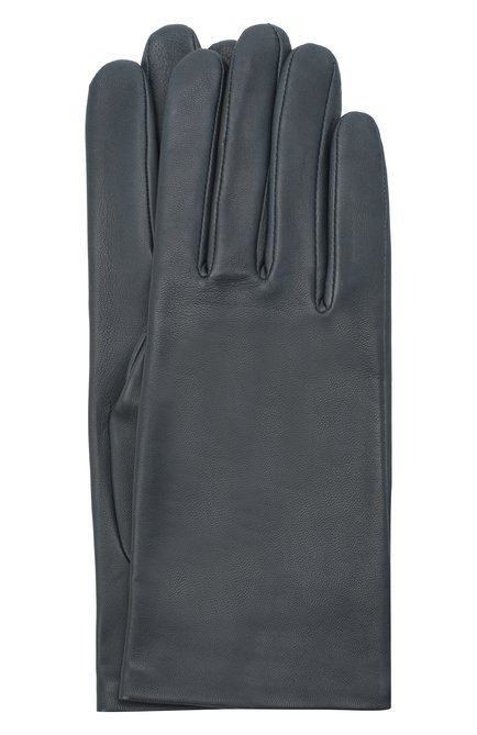 Женские кожаные перчатки с подкладкой из шелка AGNELLE серого цвета, арт. KATE/S | Фото 1 (Материал: Натуральная кожа)