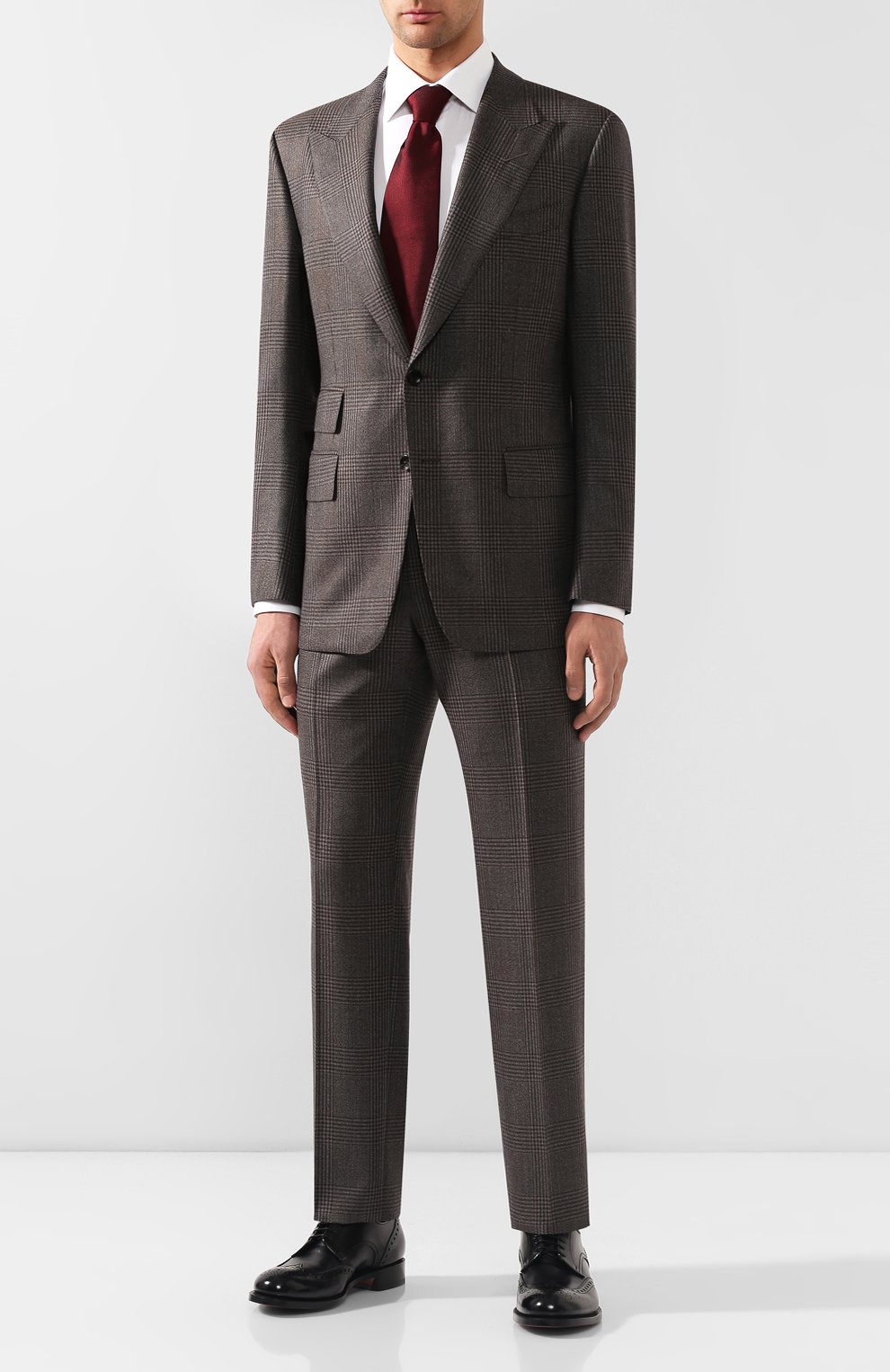 Мужской коричневый шерстяной костюм TOM FORD купить в интернет-магазине ...