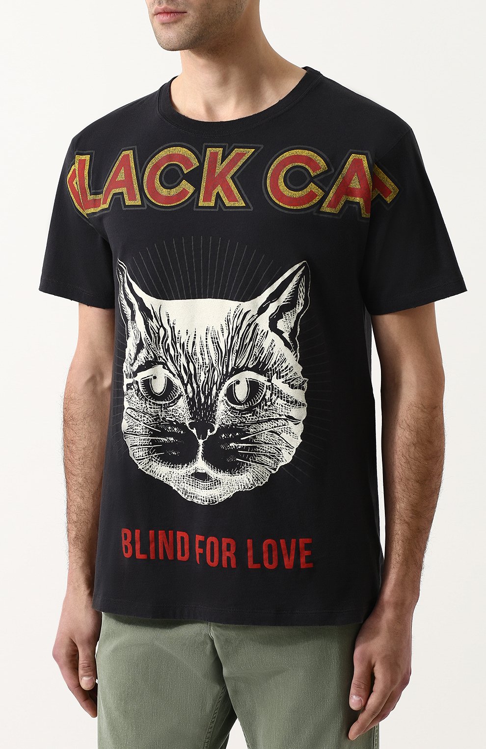 Gucci black sales cat shirt