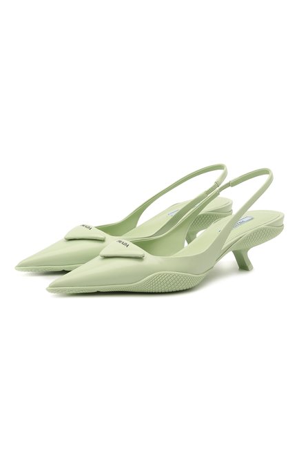 Женские кожаные туфли PRADA светло-зеленого цвета по цене 97000 руб., арт. 1I565M-055-F0934-A045 | Фото 1