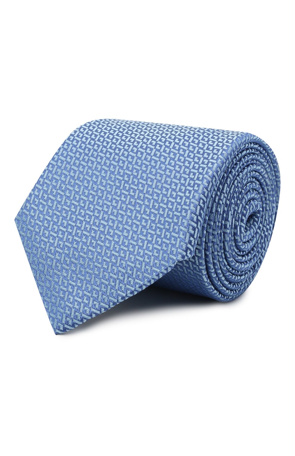 Мужской шелковый галстук CANALI голубого цвета, арт. 18/HJ03120 | Фото 1 (Принт: С принтом; Материал: Текстиль, Шелк)