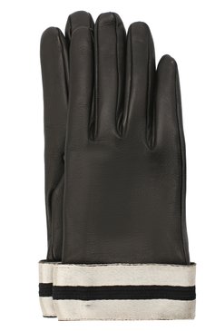 Женские кожаные перчатки GIORGIO ARMANI черного цвета, арт. 794212/0A212 | Фото 1 (Материал: Натуральная кожа)