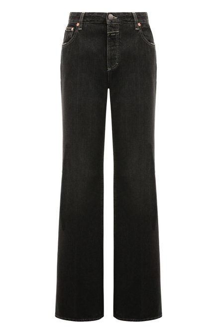 Женские джинсы CLOSED черного цвета, арт. C2X564-18V-44 | Фото 1 (Драгоценные камни: Проставлено; Материал сплава: Проставлено; Материал внешний: Хлопок; Длина (брюки, джинсы): Удлиненные)