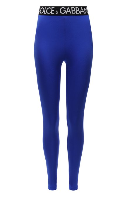 Женские леггинсы DOLCE & GABBANA синего цвета, арт. FTB5TT/FUGLG | Фото 1 (Длина (брюки, джинсы): Стандартные; Материал внешний: Синтетический материал; Женское Кросс-КТ: Леггинсы-одежда, Леггинсы-спорт; Стили: Спорт-шик; Кросс-КТ: Спорт)