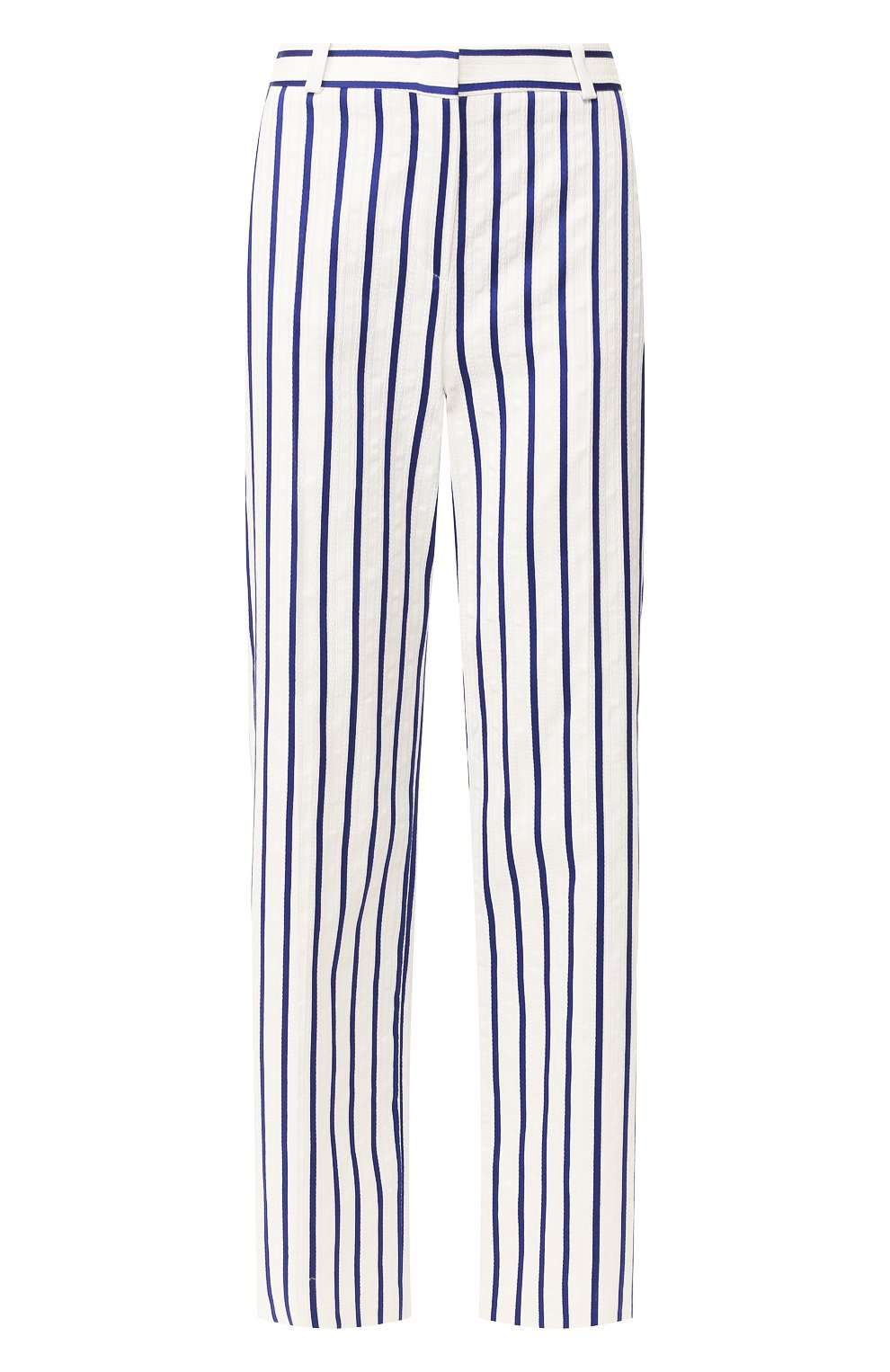 Женские хлопковые брюки LORO PIANA голубого цвета, арт. FAL0747 | Фото 1 (Длина (брюки, джинсы): Стандартные; Женское Кросс-КТ: Брюки-одежда; Силуэт Ж (брюки и джинсы): Прямые; Региональные ограничения белый список (Axapta Mercury): RU; Материал внешний: Хлопок; Статус проверки: Проверена категория)