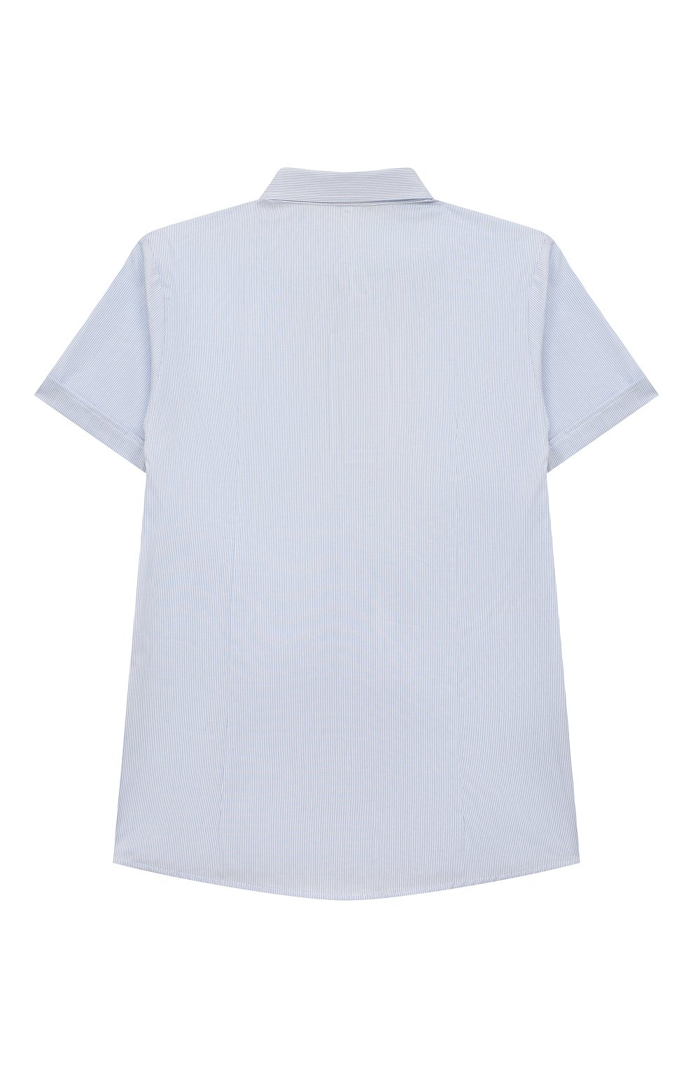 Детская хлопковая рубашка ALETTA голубого цвета, арт. AM220783C-37/4A-8A | Фото 2 (Рукава: Короткие; Материал внешний: Хлопок; Стили: Классический)