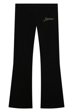 Детские брюки из вискозы MOSCHINO черного цвета, арт. HDP05B/LJA07/4A-8A | Фото 2 (Случай: Повседневный; Материал сплава: Проставлено; Нос: Не проставлено; Материал внешний: Вискоза)