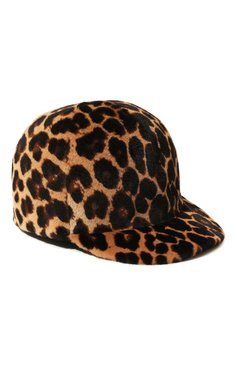 Женская кепка из меха кенгуру FURLAND леопардового цвета, арт. 0228830150003200000 | Фото 1 (Материал сплава: Проставлено; Нос: Не проставлено; Материал: Натуральный мех)
