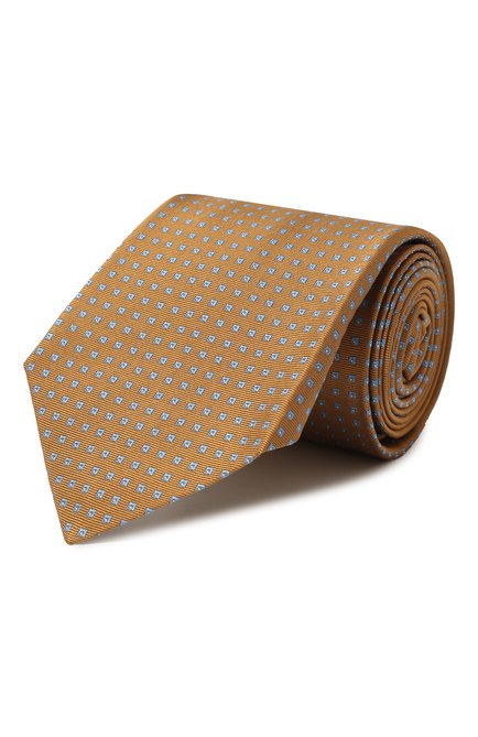 Мужской шелковый галстук KITON желтого цвета, арт. UCRVKLC03H02 | Фото 1 (Материал: Текстиль, Шелк; Принт: С принтом)