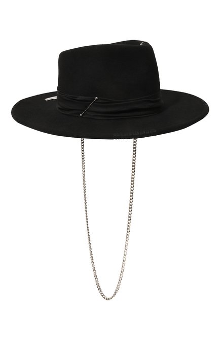 Женская шерстяная шляпа jack chains silver COCOSHNICK HEADDRESS черного цвета, арт. jackchainssilver | Фото 1 (Матери ал: Текстиль)