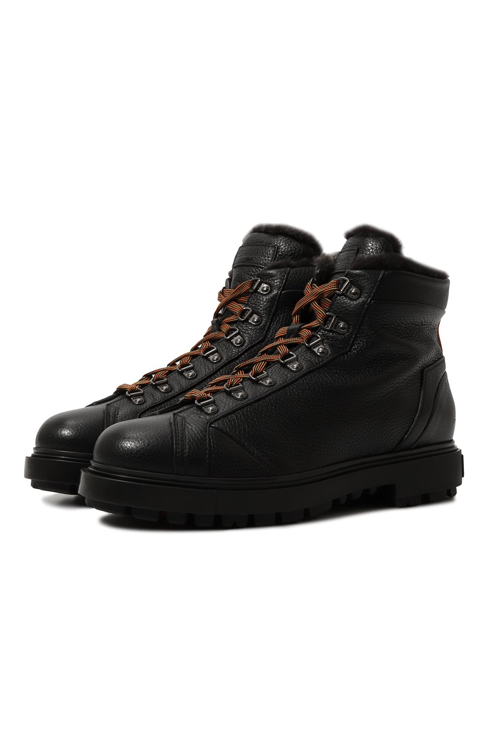 Мужские черные кожаные ботинки SANTONI купить в интернет-магазине ЦУМ, арт.MGSG18190NERAMMMN01