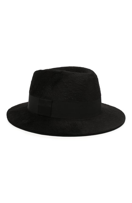 Женская фетровая шляпа SAINT LAURENT черного цвета, арт. 580332/4YA58 | Фото 1 (Материал: Шерсть, Текстиль; Статус проверки: Проверено, Проверена категория)