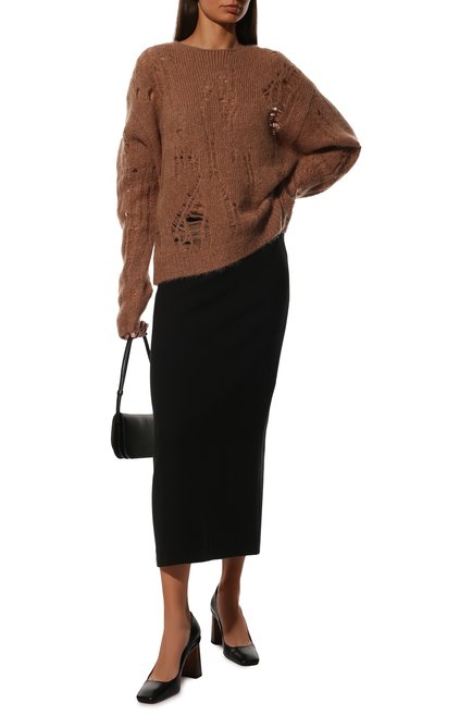 Женский свитер RAMAEL темно-бежевого цвета, арт. RA0001/005 | Фото 2 (Материал внешний: Шерсть, Синтетический материал; Рукава: Длинные; Длина (для топов): Стандартные; Стили: Кэжуэл; Женское Кросс-КТ: Свитер-одежда)