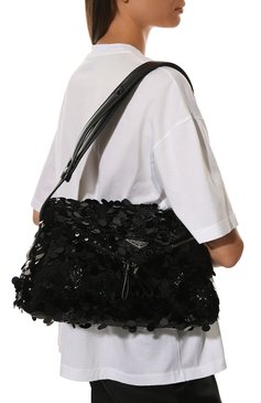 Женская сумка signaux PRADA черного цвета, арт. 1BC165-2DX0-F0002-OOO | Фото 2 (Женское Кросс-КТ: Вечерняя сумка; Сумки-технические: Сумки top-handle; Материал: Натуральная кожа; Размер: large)