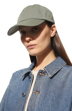 Женская хлопковая бейсболка ACNE STUDIOS светло-зеленого цвета, арт. C40224/W | Фото 2 (Материал: Текстиль, Хлопок)