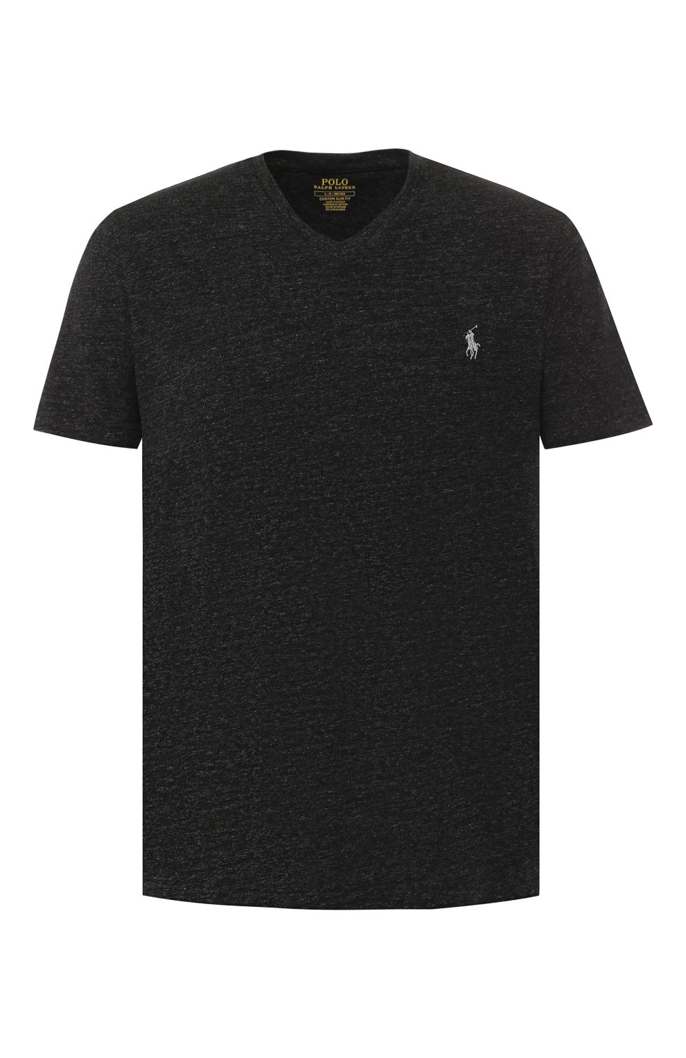 Хлопковая футболка  Polo Ralph Lauren серого цвета