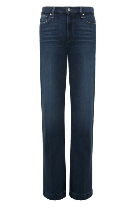 Женские джинсы PAIGE синего цвета, арт. 5638B61-095 | Фото 1 (Драгоценные камни: Проставлено; Материал сплава: Проставлено; Материал внешний: Хлопок; Длина (брюки, джинсы): Удлиненные)