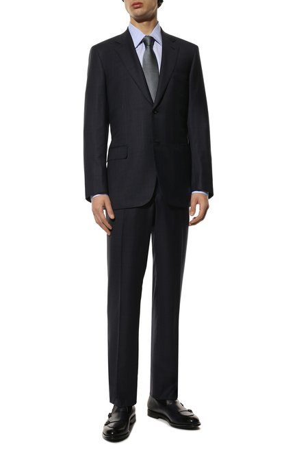 Мужской костюм из шерсти и шелка BRIONI темно-синего цвета по цене 599500 руб., арт. RAH01Q/P1A46/PARLAMENT0 | Фото 1