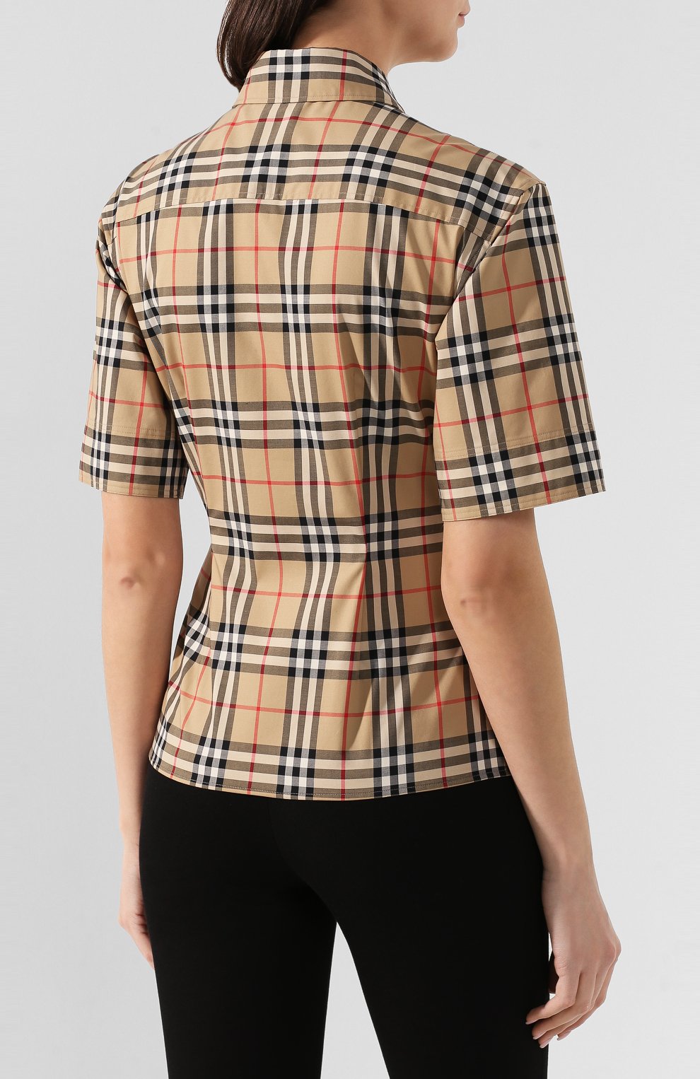 Женская бежевая хлопковая рубашка eleonora BURBERRY купить в интернет ...