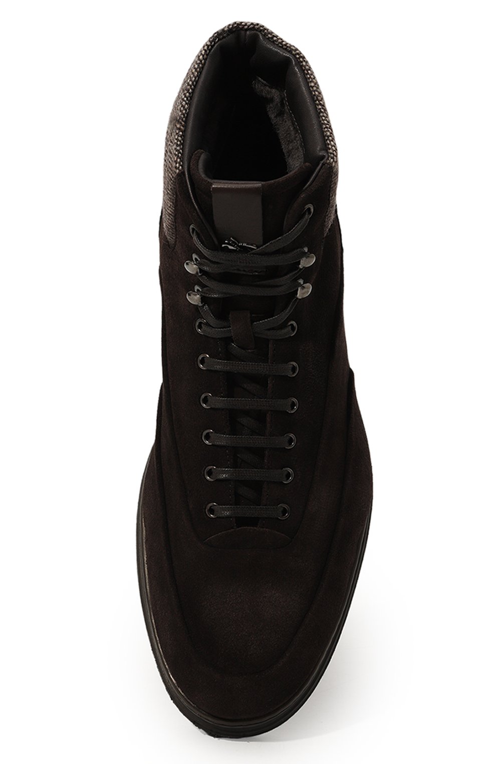 Мужские замшевые ботинки W.GIBBS темно-коричневого цвета, арт. 0325011/CAM0SCI0 RAIN/CHICC0 RIS0/TESS LAN0 FUR | Фото 6 (Материал утеплителя: Натуральный мех; Мужское Кросс-КТ: Ботинки-обувь, зимние ботинки; Материал сплава: Проставлено; Подошва: Массивная; Драгоценные камни: Проставлено)