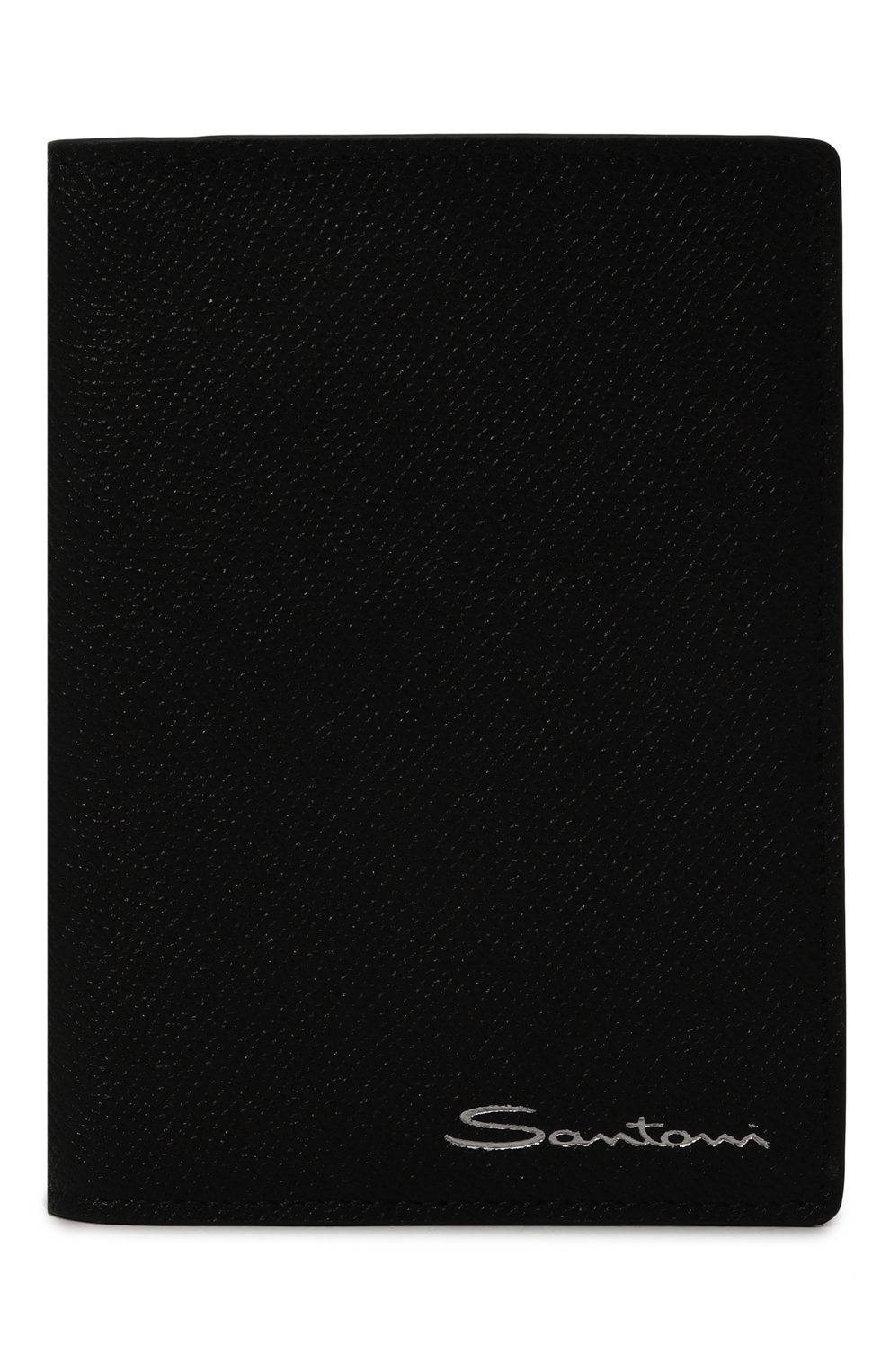 Мужской кожаная обложка для паспорта SANTONI черного цвета, арт. UFPPA2379F0-AST5N01 | Фото 1 (Материал: Натуральная кожа; Кросс-КТ: обложки и футляры)